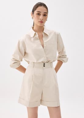 High Waist Tailored Bermuda Shorts