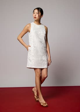 Brocade Shift Mini Dress