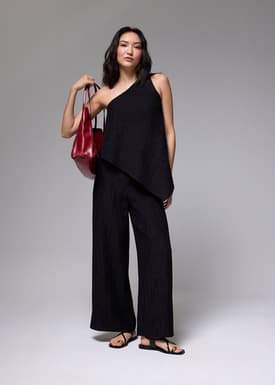 Crinkled Asymmetric Toga Top