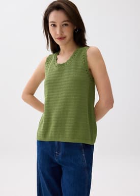 Crochet Round Neck Tank Top