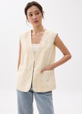 Relaxed Broderie Vest