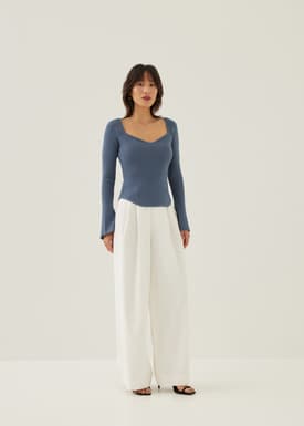 Knit Fitted Sweetheart Top