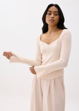 Knit Fitted Sweetheart Top