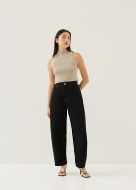 Knit Turtleneck Crop Tank Top