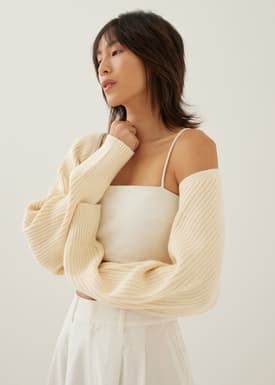 Delphia Cropped Knit Cardigan