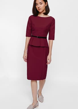 Melges Peplum Midi Dress