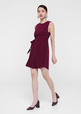 Pandira Asymmetrical Ribbon Tie Dress