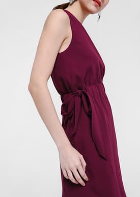 Pandira Asymmetrical Ribbon Tie Dress