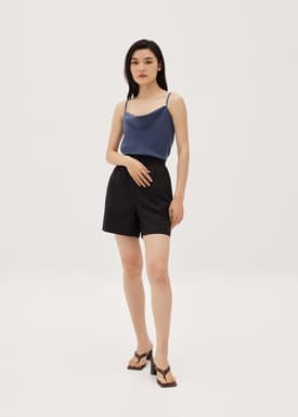 Amia Satin Cowl Neck Top