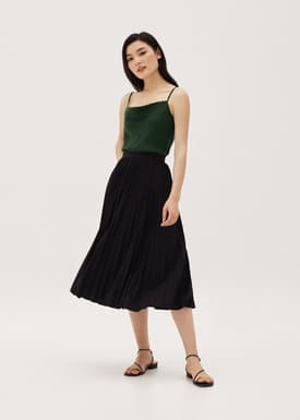 Amia Satin Cowl Neck Top