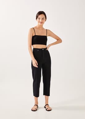 Aurelie High Rise Straight Crop Jeans