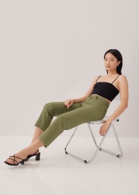 Aurelie High Rise Straight Crop Jeans