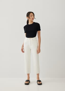 Aurelie High Rise Straight Crop Jeans