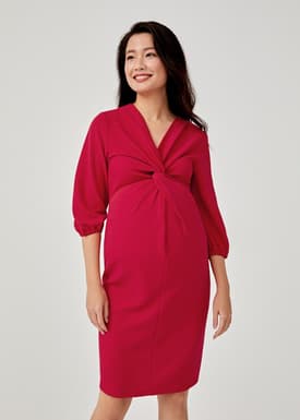 Eleonara Maternity Knot Front Bodycon Dress