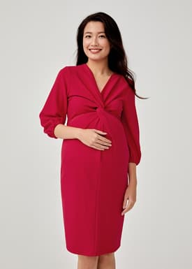 Eleonara Maternity Knot Front Bodycon Dress