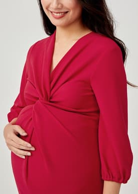 Eleonara Maternity Knot Front Bodycon Dress