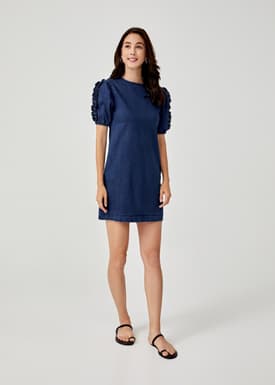 Alvira Frill Sleeve Denim Dress