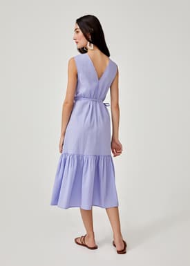 Arnelle Ruffle Hem Trapeze Dress