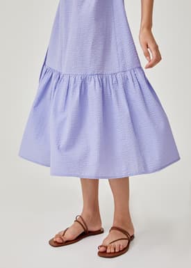 Arnelle Ruffle Hem Trapeze Dress