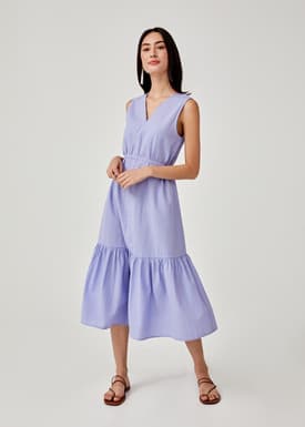 Arnelle Ruffle Hem Trapeze Dress