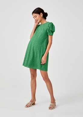 Lachelle Maternity Broderie Anglaise Puff Sleeve Dress