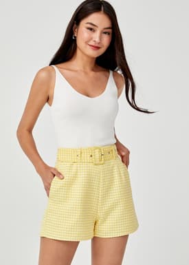 Candra Jacquard Belted Shorts