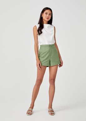 Amita Cotton Tailored A-line Shorts