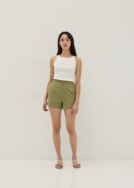 Amita Cotton Tailored A-line Shorts