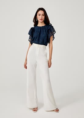 Amaris Lace Ruffle Sleeve Top