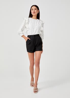 Haralda High Neck Ruffle Top