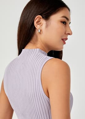 Tessa High Neck Knit Tank Top