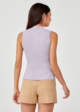 Tessa High Neck Knit Tank Top