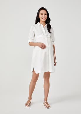 Zuriea Maternity Pleat Back Shirt Dress