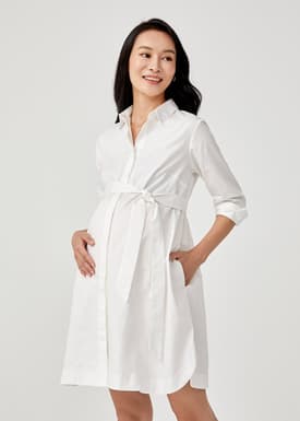 Zuriea Maternity Pleat Back Shirt Dress