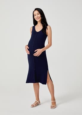 Blakely Maternity Sash Tie Knit Midi Dress
