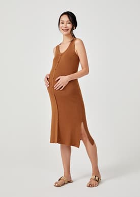 Blakely Maternity Sash Tie Knit Midi Dress