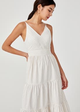 Pixie Padded Tiered Maxi Dress