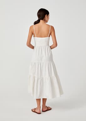 Pixie Padded Tiered Maxi Dress