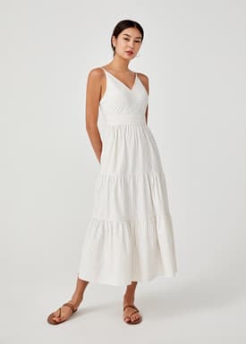 Pixie Padded Tiered Maxi Dress