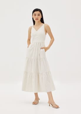 Pixie Padded Tiered Maxi Dress