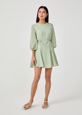 Biana Polka Dot Swing Dress