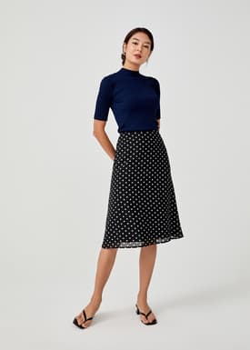 Bellona Polka Dot Midi Skirt