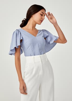 Lamees Flutter Sleeve Top