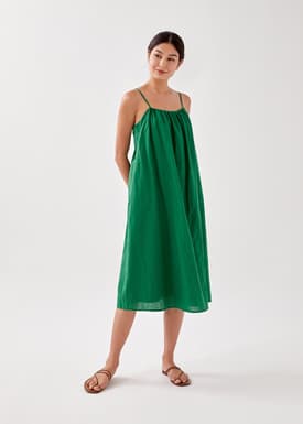 Leone Tie Back Textured Midaxi Dress