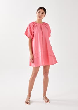 Mikay Puff Sleeve Trapeze Dress