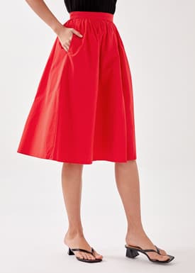 Callia Ruched Midi Skirt
