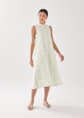 Emberetta Broderie Midi Dress