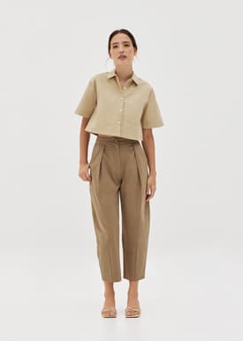 Gisele Cropped Shirt Top