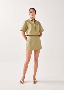 Gisele Cropped Shirt Top