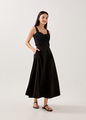 Xena Dobby Dot Ruched Top